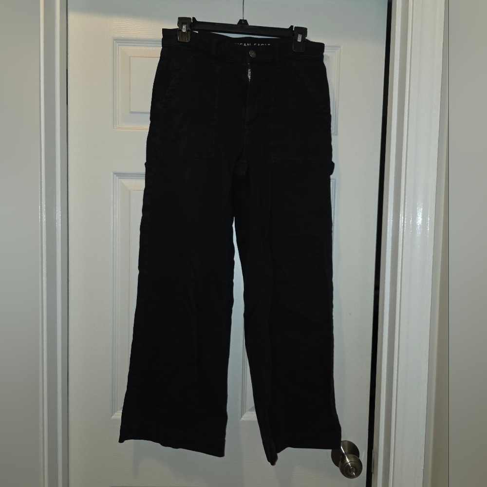American Eagle Super High Rise Baggy Wide Leg Jeans Size 6 Short